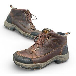 Ariat ATS Terrain Waterproof Brown Leather Hiking Work Boot Shoes Womens 6.5 B